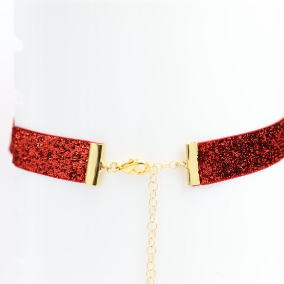 Sparkly Red Choker adjustable red spark Chokers - Picture 3 of 9